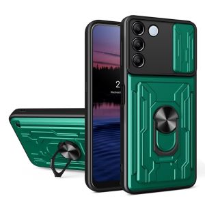 Armor Shockproof Casing For VIVO V27 Pro 5G V27E 2023 Card Slot Phone Case For VIVOV27 E V 27 V27Pro Magnetic Ring Slide Camera Proteciton Back Cover