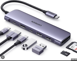 Ugreen USB Hub Type C 7 in 1 USB 3.0 HDMI 4K 60Hz SD TF Card RJ45 Lan