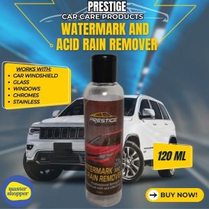 Prestige Watermarks & Acid Rain Remover 120ml – Exterior Car Care Solution for Glass Windshield & Chrome | Effectively Removes Hard Water Spots Acid Rain Stains & Mineral Deposits | Restores Clarity & Shine | Ideal for Auto Detailing & Car Wash Pros