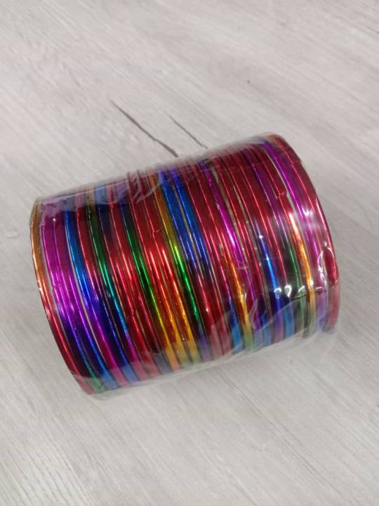 MULTI COLOUR GLASS BANGLES 24 Plain Glass Bangles Lightweight