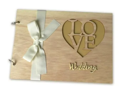 [Hot New Release] Wedding Guest Book Wood Creative Personalised Wedding Record Album Guest Book Rustic Wooden Guest Book Wedding Party