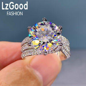 5-Carat Mozzarella kim cương sáu móng sang trọng ba thế giới Nhẫn tình yêu kỳ nghỉ trang sức công sở kích thước có thể điều chỉnh