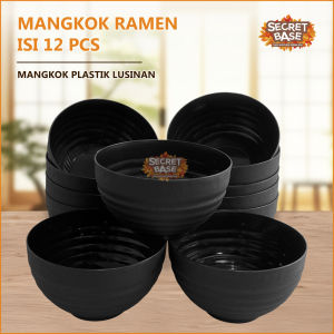 (ISI 12pcs) MANGKOK RAMEN - Mangkok Plastik Lusinan Tahan Panas / Mangkuk Plastik Mie Ayam