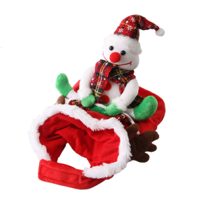Festival Snowman Riding Outfit For Dog Comfortable Breathable Design Christmas Pet Costume for Holiday Cosplay Event
