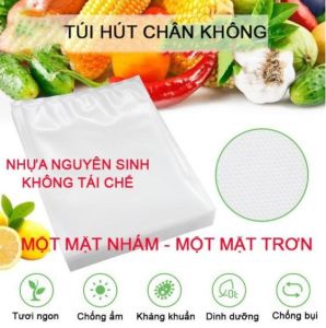 Set 100 Túi hút chân không một mặt nhám Cuộn và túi đựng thực phẩm 1 mặt nhám hàng cao cấp An toàn