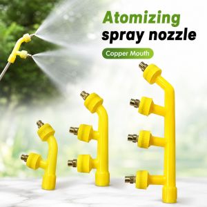 INEXTIN Copper Mouth Garden Sprayer Nozzles Adjustable Multi Heads Agricultural Spray Head Professional High Pressure Atomizing Sprayer Nozzle Garden Accessories