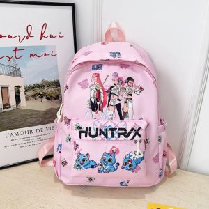 ZYJC Nylon Demon Hunters Backpack KPop Design Cartoon Student Backpack Fashion Trend Anime Print Anime Backpack School Use