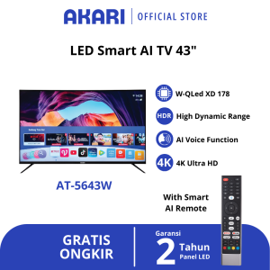 AKARI Smart AI TV 43 inch UHD 4K Voice Command AT-5643W ( LED TV 43 Inch )