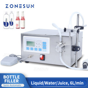 ZONESUN ZS-MPZ1 Semi-Automatic Bottle Filling Machine Liquid Water Juice Drinks Magnetic Pump Jar Packaging