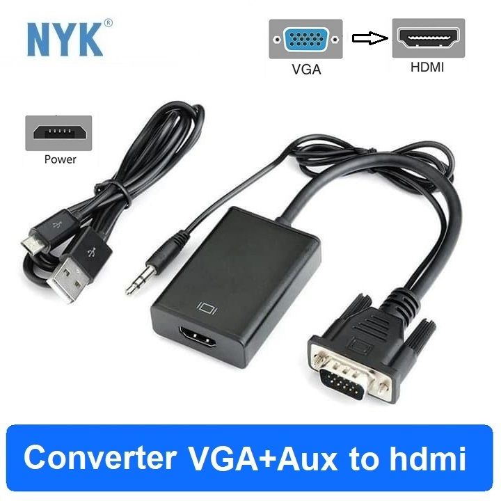 Kabel Converter VGA to HDMI Audio Kabel Hdmi Untuk