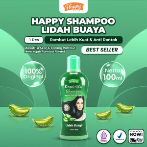 Happy Kemiriku Shampoo Lidah Buaya 100ml - Untuk Rambut Rontok Melembapkan Rambut Kering Menutrisi Akar Rambut Membantu Rambut Lebih Halus & Berkilau | Sudah Halal & BPOM
