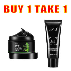 【Buy 1 Take 1】Bamboo Charcoal Blackhead Remover Nose Black Mask Peel Off Mask Pore Strip Mask For Face Skin Care Bamboo Charcoal Blackhead Mask Nose Black Mask Pore Cleanser Facial Skin Care Products Blackhead Remover