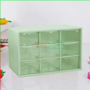 Desktop Mini Drawer Organizer 9-Grid Multi-Layer Storage Box Multifunc for Makeup Jewelry Stationery
