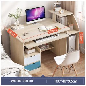 KAMER Computer Desk Desktop Home Study Desk Bookshelf Combination Writing Desk