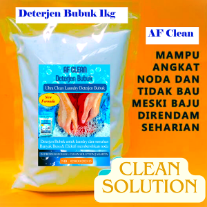 AF Clean Deterjen BUBUK ULTRA Powder 1 Kg - Deterjen Bubuk 1Kg Murah Berkualitas Deterjen Pakaian Baju Kiloan