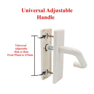 [SG SHOP SELLER] HDB PVC Bifold Toilet Door Handle Universal Adjustable Handle (From 95mm to 115mm) (Off White Colour)