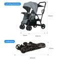 Twin Stroller Double Stroller Lightweight Adjustable Two-way Tandem Seating Foldable Baby Stroller. 