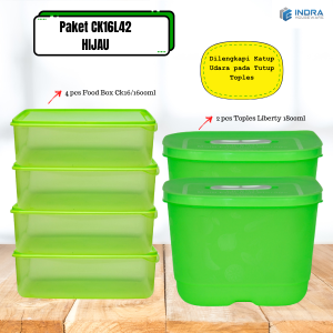 [INDRA]Paket Toples Plastik Liberty 1.8Liter/CK16L42/SET isi 6 pcs
