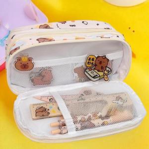 [COD] Dễ thương phim hoạt hình bút chì trường hợp cho sinh viên phim hoạt hình phim hoạt hình sáng tạo bút chì túi dung lượng cao văn phòng phẩm lưu trữ túi mỹ phẩm Túi