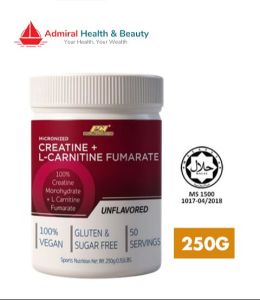 Pharmanutri Creatine Monohydrate CMO500 + L-Carnitine Fumarate (250g) Strength Recovery Halal
