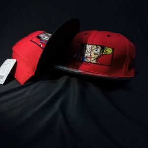 Topi Luffy Hitam Merah/ 223/00 / Topi Snapback/ Topi Hip Hop/ Topi Snapback Racing