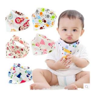 Baby Bib/Baby bibdana 2 sided designs Triangle Cotton Towel