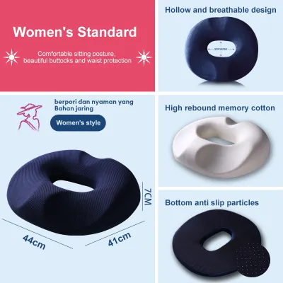 CUTEHOME Bantal Alas Duduk Donat Bantal Duduk Kursi Punggung Pegal Tulang Ekor (Pria atau wanita) Memory Foam Premium Bantal alas duduk Anti Lelah Tulang Ekor