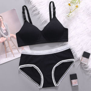 INTIMA Baby Bra for Teens 12 To 15 Years Old Bra Set for Kid Girl Underwear 100% Cotton Student Girls Lingerie Bra and Panty Set Child Comfortable Non Wire Bralette