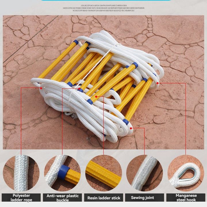 Esape Ladder Rope Rope Ladder, Emergency Fire Escape Ladder, Flame Retardant Safety Rope ...