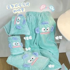 Clown Fish Bath Towel Coral Velvet Towel Autumn New Thickened Absorbent Quick Drying Girl Bath Skirt Set