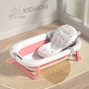 [KÈM ĐỆM TẮM] Thau Tắm Gấp Gọn Cho Bé Sơ Sinh Kèm Đệm Tắm Êm Ái Và Van Xả Nước Móc Treo Tiện Lợi