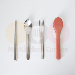 Stainless Steel 304 Chopsticks Set With Silicone Case Portable Cutlery Set Spoon Fork 硅胶餐套不锈钢304筷子汤匙叉套装