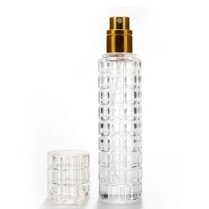 DWT9814 Gold Silver Cap Girls Clear Dispenser Empty Sample Vials Moisturizer Skin Care Tool Refillable Bottle Perfume Cosmetic Container Glass Spray Bottle