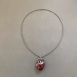 Opening and Closing Red Love Heart Box Pendant Necklace Romantic Party Fashion Heart Clavicle Chain for Women