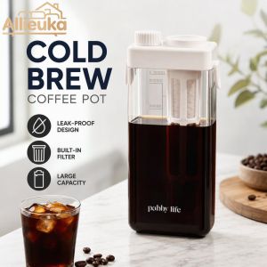 Allieuka Mishilei Cold Brew Coffee Pitcher With Filter Leak Proof Lid Large Capacity Fridge Tea Pot