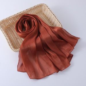 Jifang xuân hè mềm mại sáng bóng long lanh lụa satin Khăn choàng Pashmina Khăn trùm đầu hijab hồi giáo khăn choàng tudung 175x70cm SL234