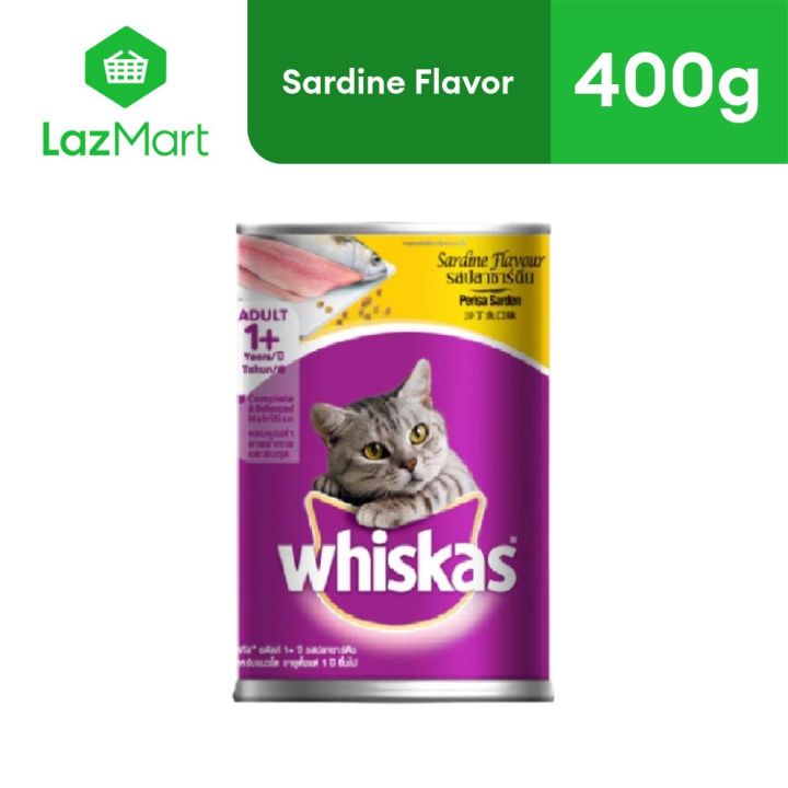 Whiskas Adult Cat Canned Wet Food Sardine Flavor 400g