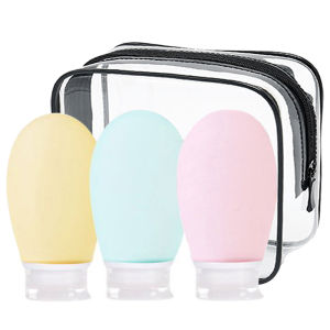 Sentexin Silicone Travel Bottle for Toiletries 3/9 Pack Leak Proof Refillable Travel Containers Squeezable Travel Essentials for Shampoos onditioner and Cream (BPA Free)