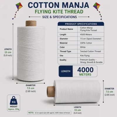 Premium Universal Cotton Kite Flying Manja Thread – Durable & Reliable