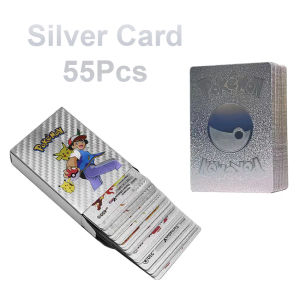 Pokemon Vmax Kartu Foil Gold Silver Rainbow Cards Mainan Anak Pikachu Emas Colorful Pokemon Charizard