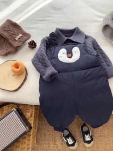 Baby Winter Padded Overalls for Boys Cartoon Animal Thickened Warm Winter Cotton Pants Cute Baby Jogger Pants