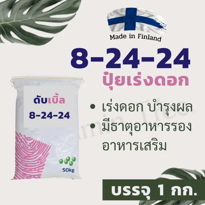 ปุ๋ย 8-24-24 ฟินแลนด์ 1กก. เร่งดอก สีสวย รสชาติดี