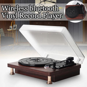 【Local seller +COD】Turntable With Speakers Vintage Phonograph Record Player Stereo Sound Blue EU-type