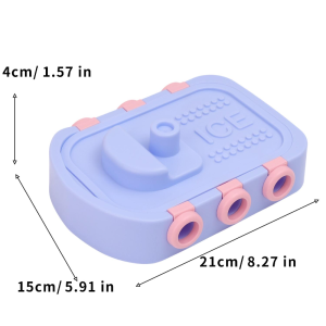 Food Grade Cartoon Silicone Popsicle Mold / 6-Hole Boat Minivan Shaped Ice Cream Tray / Reusable Easy Release Ice Lolly Making Box with Lid for Kids Summer Homemade DIY Dessert
