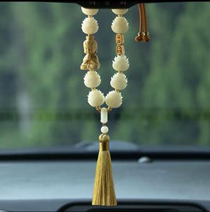 Khánh treo ô tô Mộc liên hoa sen bồ đề Phật Adida  Quan Âm phong thủy -Khánh phật treo xe ô tô treo xe ô tô phong thủy