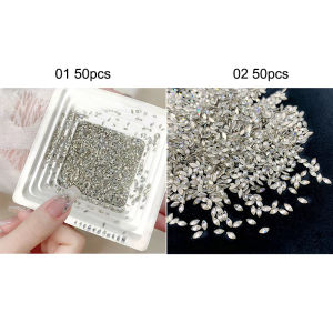 Set 100 viên Đá khối hạt thóc mini cao cấp Angelica siêu sáng đẹp đính móng đá khối chân bằng Nail