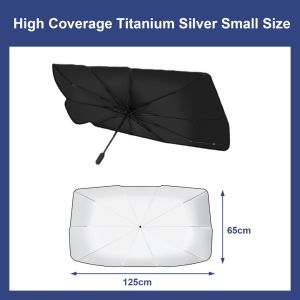 【SG】VIVA Car Sunshade Umbrella Foldable Windshield Cover Titanium Silver Heat Block 10 Bone Durable Frame