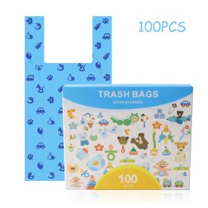 100Pcs Pet Dog Cat Biodegrable Trash Bag Plastic Bag 18.5*37cm Environment Friendly Pet Dog Poop Bags