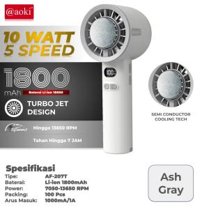 AOKI Kipas Turbo Cool PRO Mini AC – Super Sejuk Angin Kencang Pengisian Type-C Layar Digital Angin Maksimal! Turbo Jet Design Fan Sisi Konditori