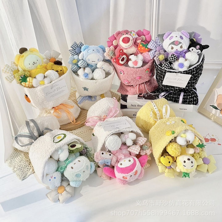 [HCM] BÓ/ ĐÓA HOA GẤU BÔNG GẤU DÂU LOTSO, CINNAMOROLL, MELODY, KUROMI ...